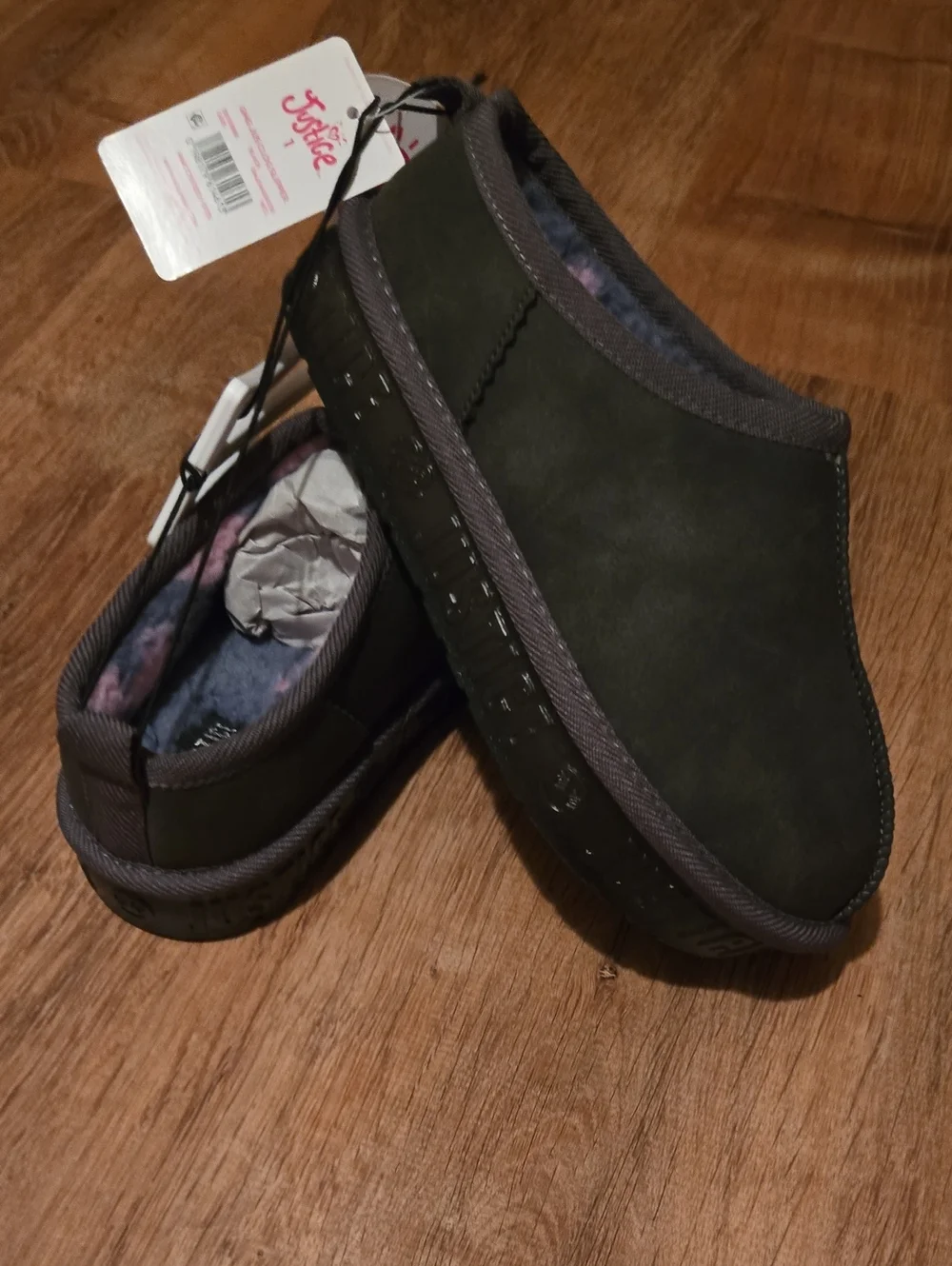 Girls JUSTICE gray Slip On Cligs